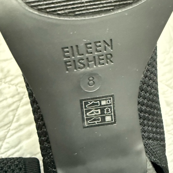 NWT Eileen Fisher Black Knit Heeled Boots - Picture 7 of 9